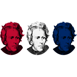 andrew jackson red, white, and blue