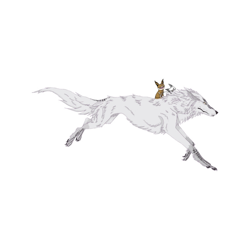 Loth Wolf with Loth Cats .png