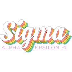 Sigma Alpha Epsilon Pi Retro Rainbow