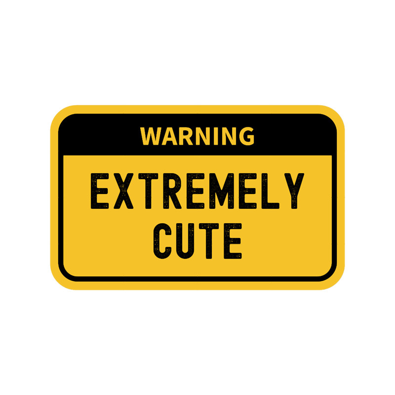 Extremely Cute - Human Warning Label In Yellow.png