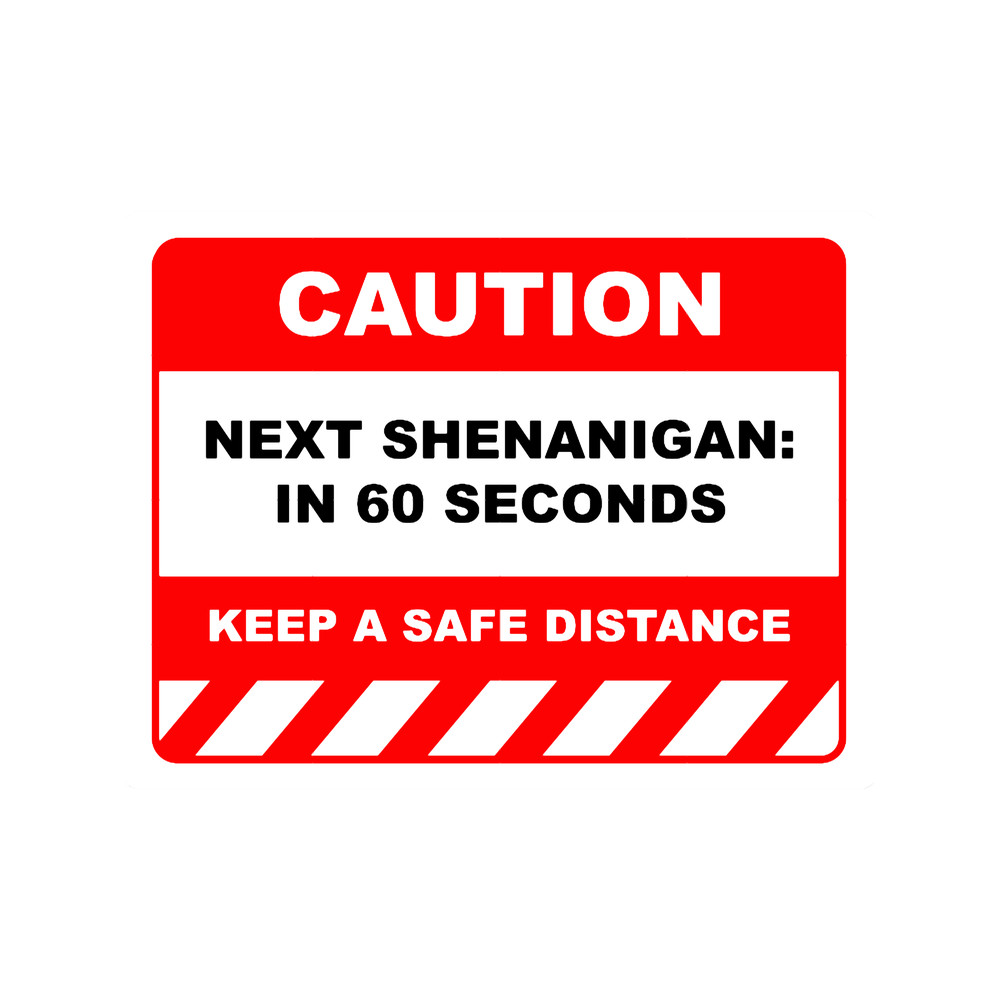 Funny Human Caution LabelSign NEXT SHENANIGAN In 60 SECONDS Sayings Sarcasm Humor Quotes Essenti.png