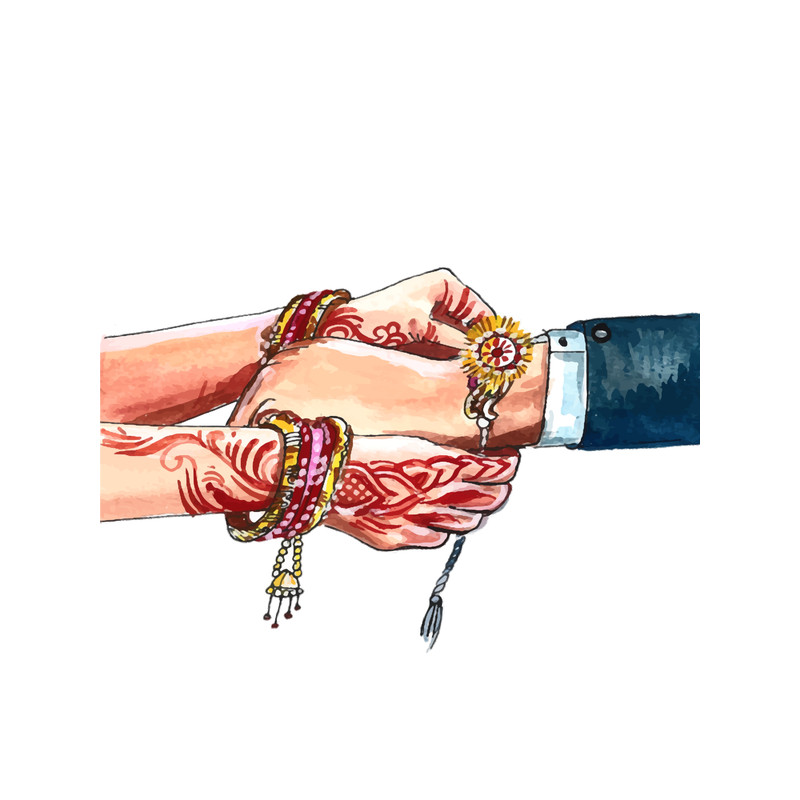 Hand draw watercolor raksha bandhan celebration .png