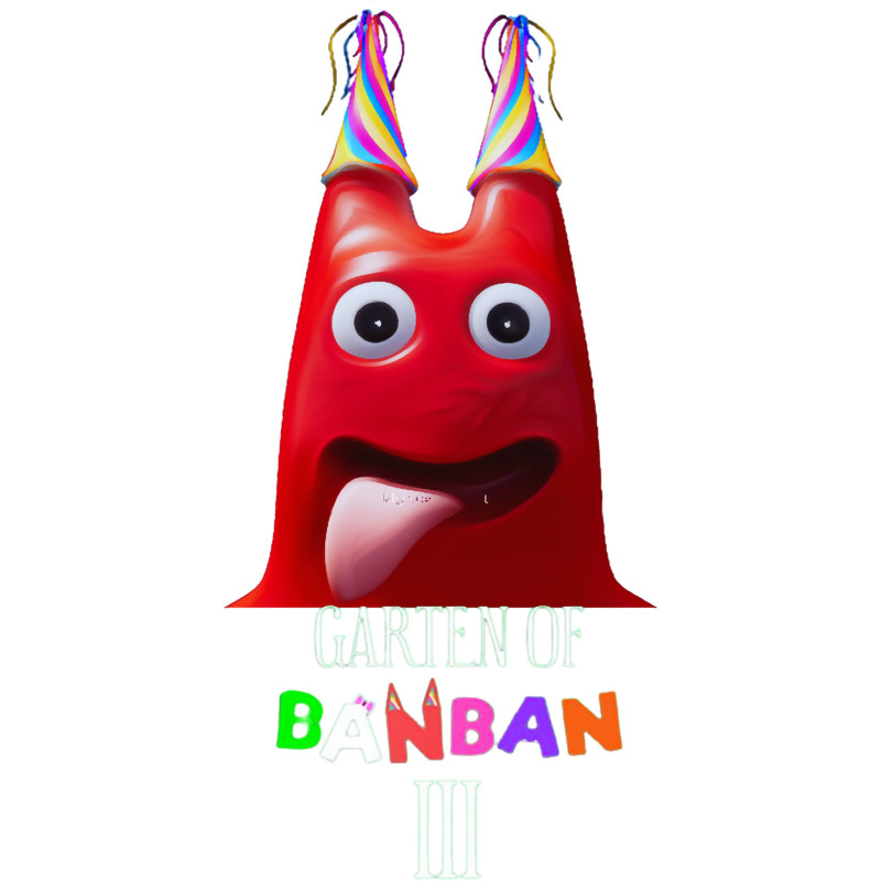 Garten of Banban character. Horror games 2023. Red .png