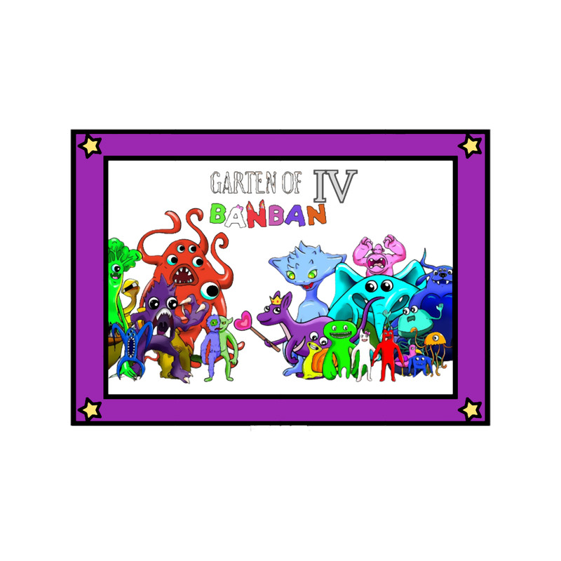 Garten of Banban IV Logo and Characters. Horror games 2023.Purple .png