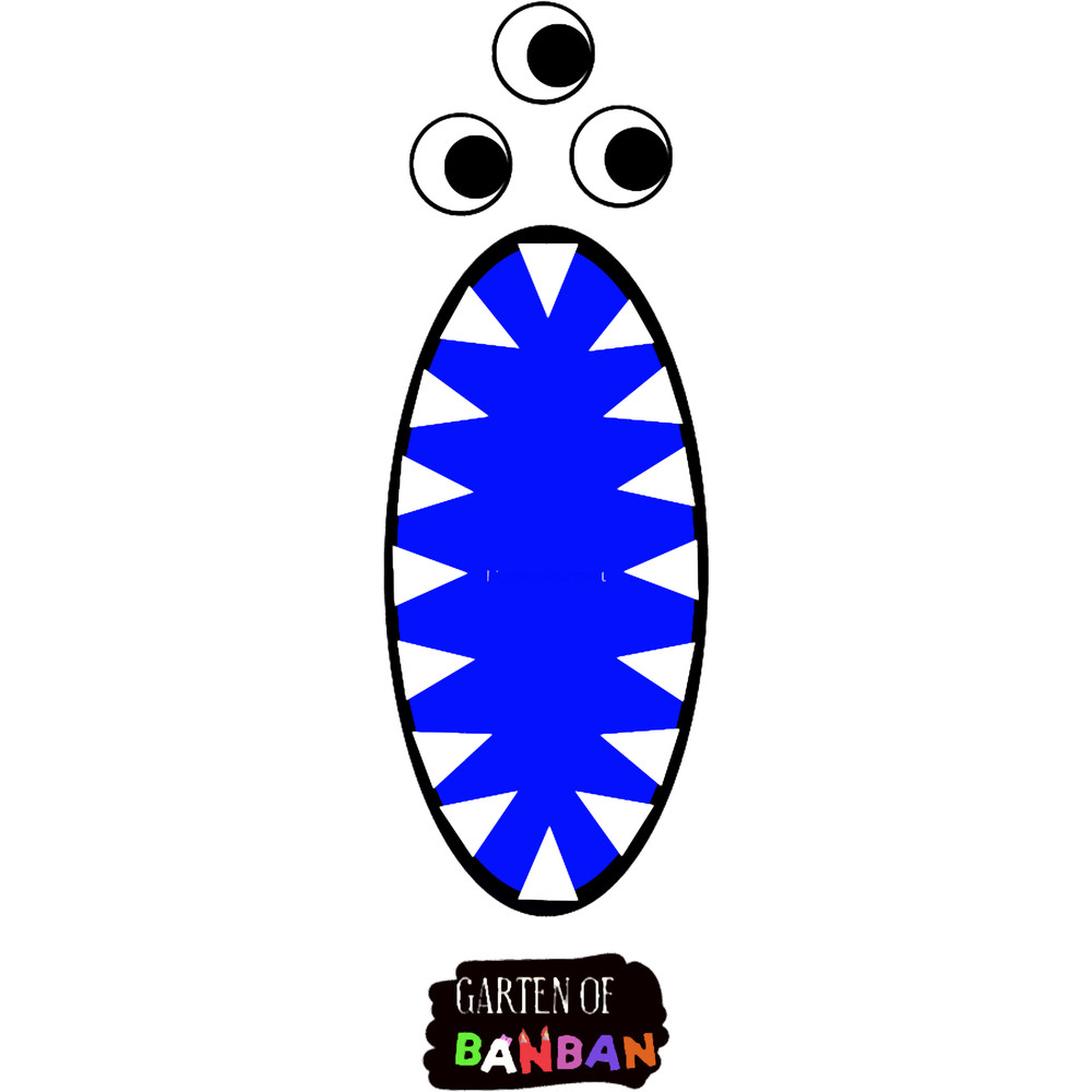 garten of banban nabnab look. Garten of Banban character. Horror games 2023. Blue .png