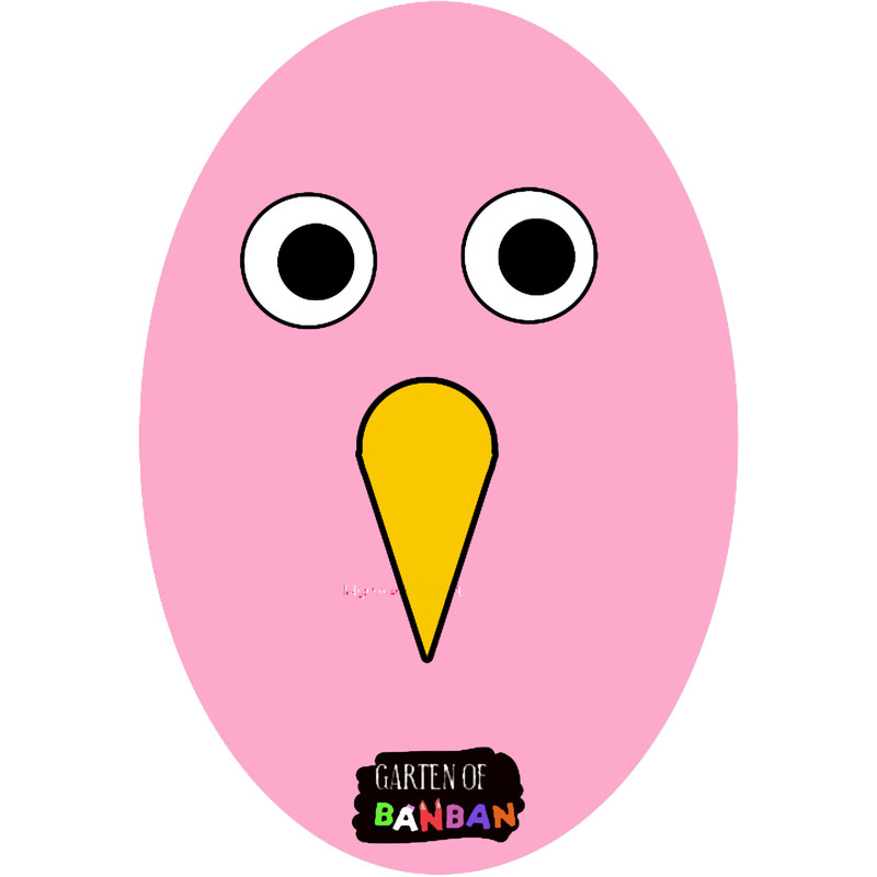 Garten of Banban Opila Bird Look. Garten of Banban character. Horror games 2023. PinkT-Shir.png