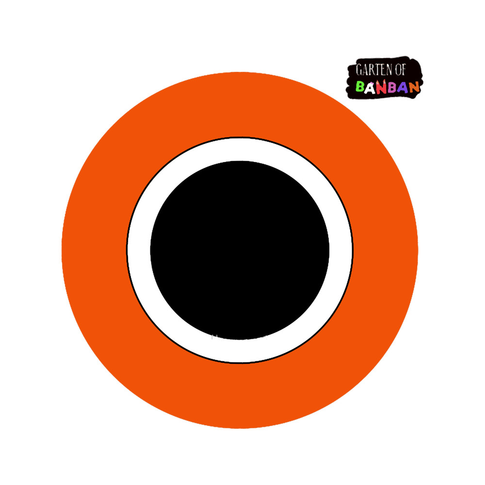 Stinger Flynn look. Garten of Banban character. Horror games 2023. Orange .png