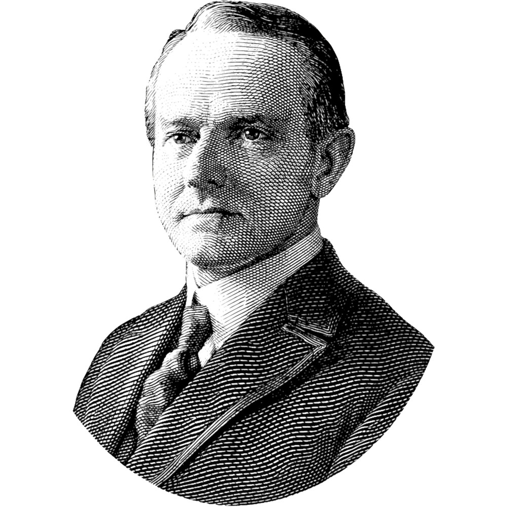 President Calvin Coolidge Graphic - Black And White.png