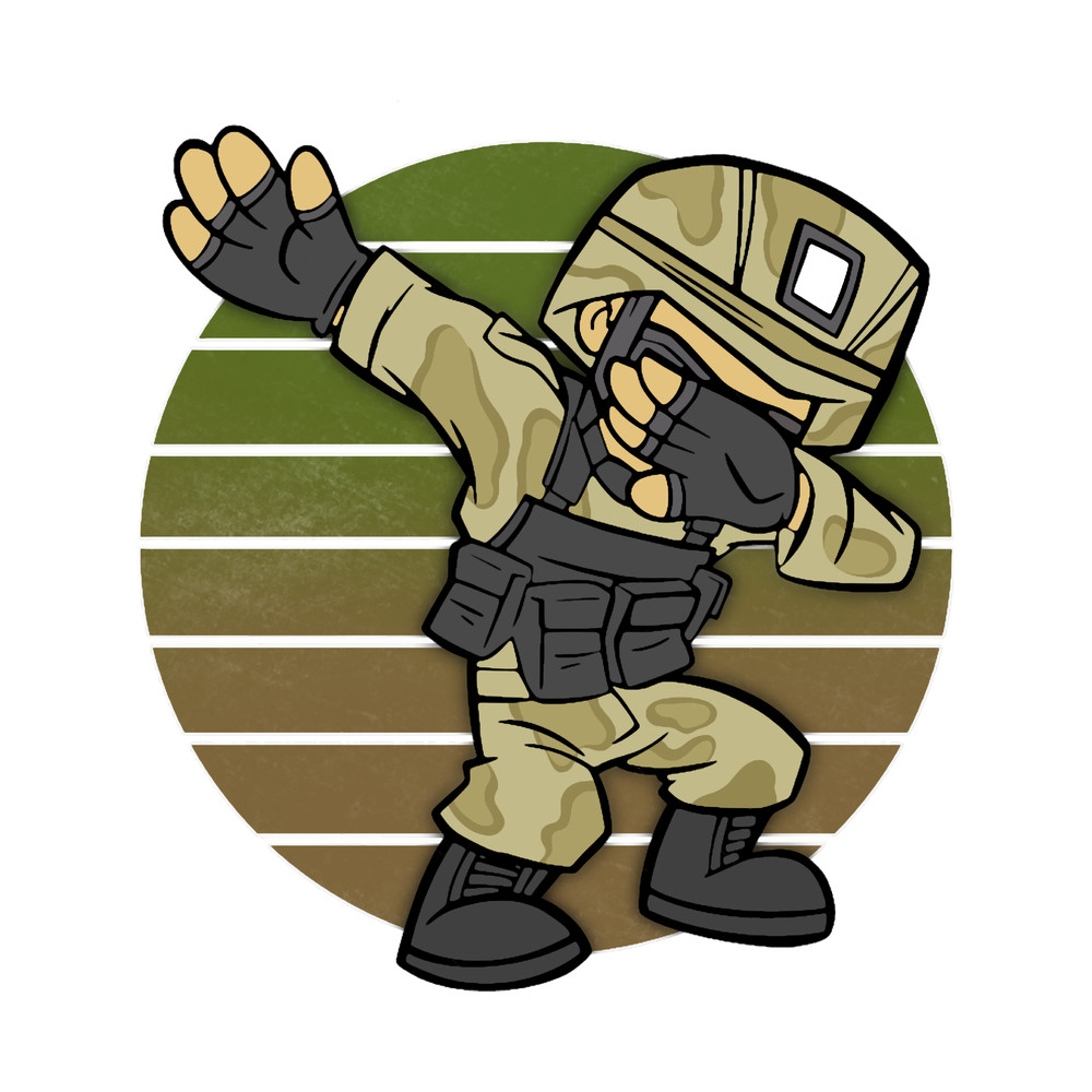 Military soldier dabbing .png