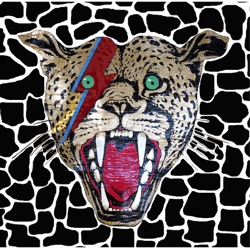 hank and trash truck(1)street walking cheetah on black, large head