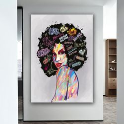 abstract flower woman portrait, beautiful lady with rose body canvas painting, woman canvas print, woman with flower hea