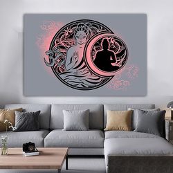 black horse painting, horse canvas print, horse portrait canvas print, black horse wall decor, animal canvas print