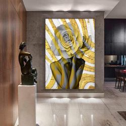 fashion girl canvas painting, black and white woman painting, cartoon girl canvas print, graffiti girl wall decor-1