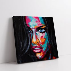 moon canvas painting, full moon canvas print, crescent canvas painting, half moon painting, space home decor, moon phase