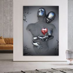 rebirth canvas painting, 3d effect canvas print, bedroom decoration, silver glitter textured art