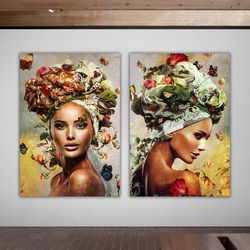 wall art canvas, canvas print, canvas, abstract woman face, trendy canvas gift, woman face canvas art, woman portrait ca