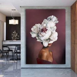 woman in wedding dress canvas painting , bride canvas print, woman in white wedding dress wall decor, bride painting , w