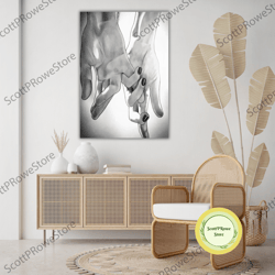 couple holding hands canvas painting, romantic lovers gift, love artwork, handmade art print, framed canvas ready to han