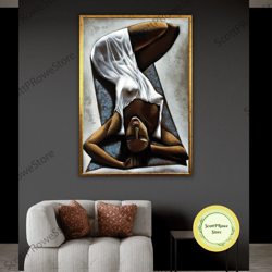 erotic artprint, sensual canvas, sexy wall art, nude woman artwork, bedroom decor, seductive print, framed canvas ready