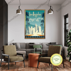 los angeles travel print wall art los angeles wall hanging home dcor los angeles gift art lovers los angeles lover gift