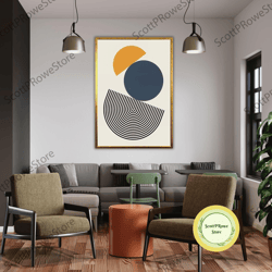 minimalist style art print, geometric canvas print, neutral boho home decor, aesthetic modern artwork, framed canvas rea