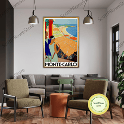 monaco travel print wall art monaco wall hanging home dcor monaco gift art lovers monte carlo lover gift monte carlo dec