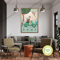 rome travel print wall art rome wall hanging home dcor rome gift art lovers italy lover gift italy decor, framed canvas