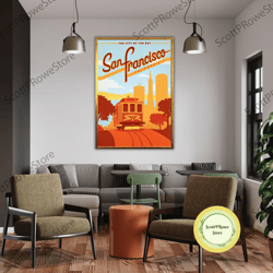 san francisco travel print wall art san francisco wall hanging home dcor san francisco gift art lovers san francisco lov