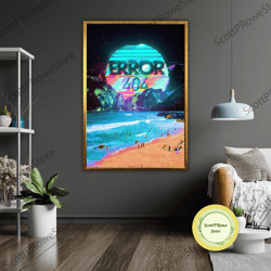 404 error world canvas print, ready to hang, framed canvas, modern wall art