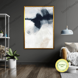 abstract painting art canvas print, ready to hang, framed wall art, modern home decor
