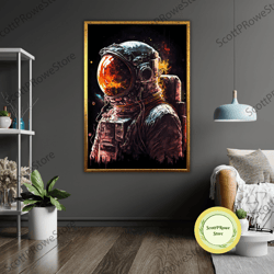 astronaut art canvas, space wall decor, outer space art, astronaut gift, space lover gift