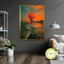 astronaut walking on water art canvas, space wall decor, astronaut art, outer space wall art, nasa inspired