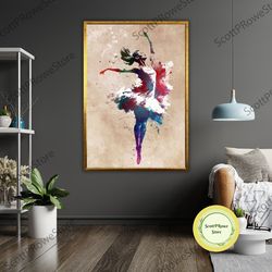 ballerina painting on canvas, ballet dancer artwork, dance studio wall decor, gift for ballerina, ballet lover gift