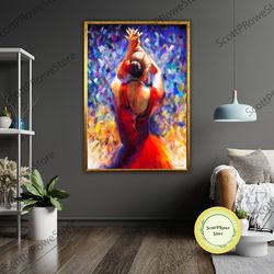 ballet ballerina art canvas, dance studio decor, dancing ballerina wall art, pink tutu painting, gift for ballet enthusi