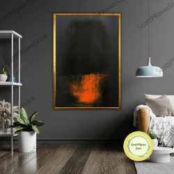 black in orange art canvas print by mark rothko, framed wall art, ready to hang, abstract art, home decor