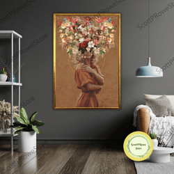 blossoms and wings art canvas, floral wall decor, nature inspired painting, floral canvas, gift for her