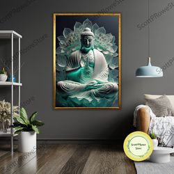 buddha canvas print, nature wall art, ready to hang framed art, zen home decor, spiritual gift