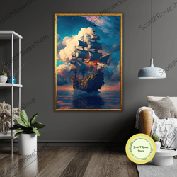 canvas of the sea art canvas, coastal wall decor, ocean print, nautical seascape, ready to hang