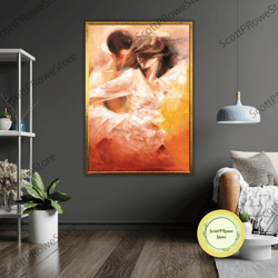 dancing in white canvas print, framed wall art, ready to hang, modern home decor