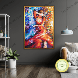dancing woman art canvas, contemporary wall decor, abstract painting