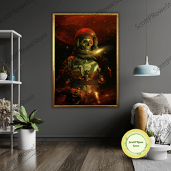 death in space art canvas, space wall art, astronaut wall decor, galaxy art print