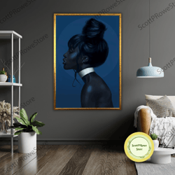 ethnic art canvas print, african woman, ready to hang, framed wall decor, cultural home decor, wall art-2