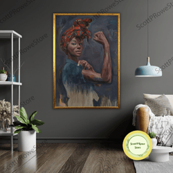ethnic art canvas print, african woman, ready to hang, framed wall decor, cultural home decor, wall art-8