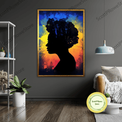 ethnic art canvas print, african woman, ready to hang, framed wall decor, cultural home decor, wall art-9