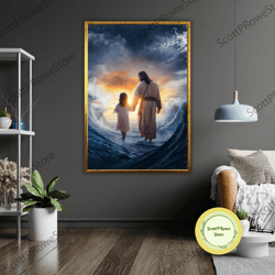 inspirational jesus canvas print, religious wall decor, ready to hang, framed christian art, spiritual gift