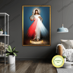 jesus christ art canvas print, ready to hang, framed christian wall decor, religious gift