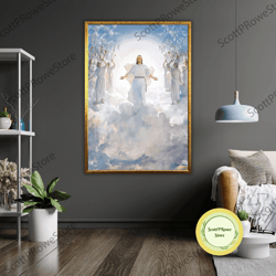 jesus christ canvas art, ready to hang, framed religious wall decor, christian gift