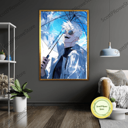 jujutsu kaisen canvas print, framed wall art, ready to hang, anime home decor