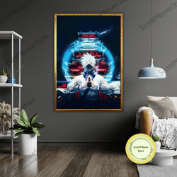 kakashi hatake naruto canvas print, ready to hang, framed wall art