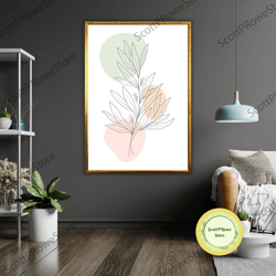 minimalist flowers art canvas print, ready to hang wall decor, framed floral canvas-2